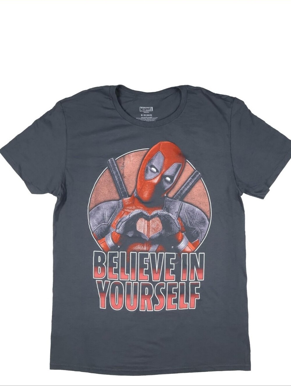 Marvel Men's Deadpool Believe in Yourself Short Sleeve T-Shirt, M, NWOT